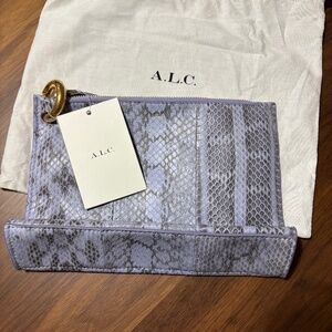 NWT A.L.C. snake print pouch/ clutch - lilac color